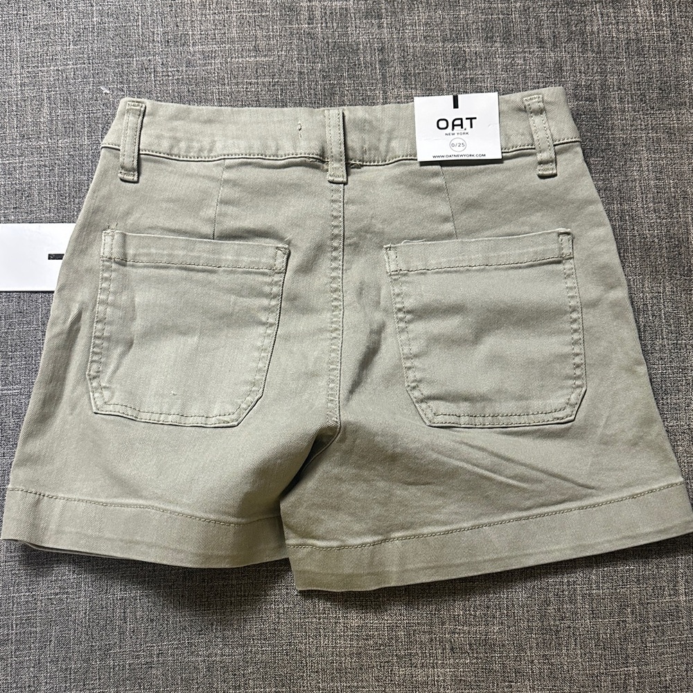 Oat New York High Waist Olive Shorts - Picture 2 of 2